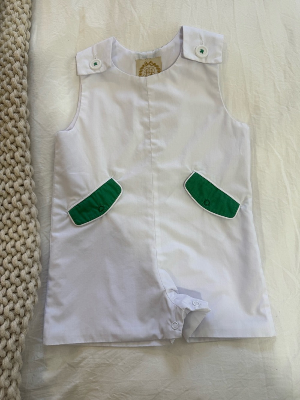 Pre-loved TBBC white Jon Jon 12-18 months